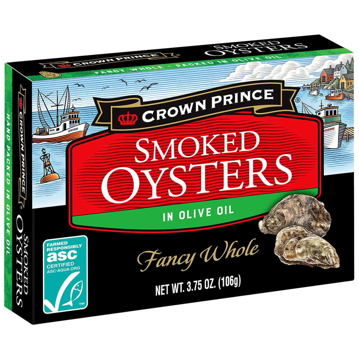 미국직구 Crown Prince Smoked Oysters in Olive Oil, Fancy Whole, 3.75 oz, 6 ct