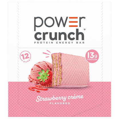 미국직구 Power Crunch Protein Energy Bar, 13g Protein, Strawberry Creme, 1.4 oz, 12 ct