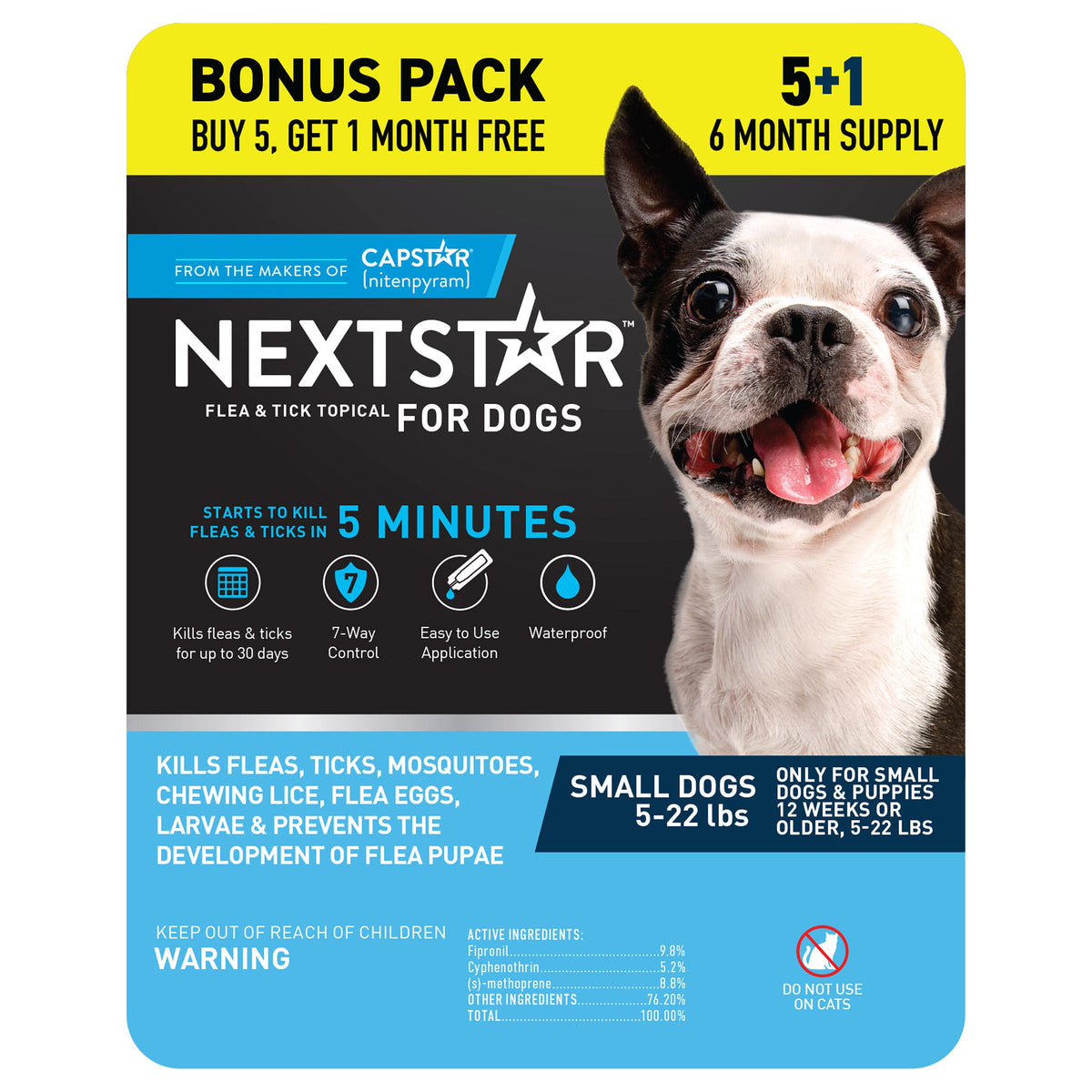 미국직구 펫용품 NEXTSTAR Flea & Tick Topical Prevention for Dogs 5-22 lbs, 6-Month Supply