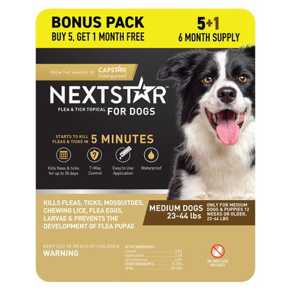 미국직구 펫용품 NEXTSTAR Flea & Tick Topical Prevention for Dogs 23-44 lbs, 6-Month Supply