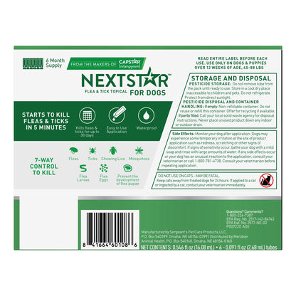 미국직구 펫용품 NEXTSTAR Flea & Tick Topical Prevention for Dogs 45-88 lbs, 6-Month Supply