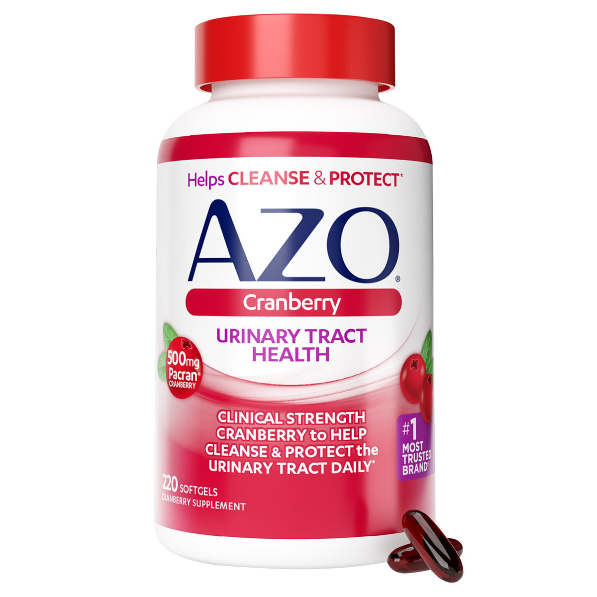 미국직구 에이조 크랜베리 AZO Cranberry Urinary Tract Health 500 mg, 220 Softgels