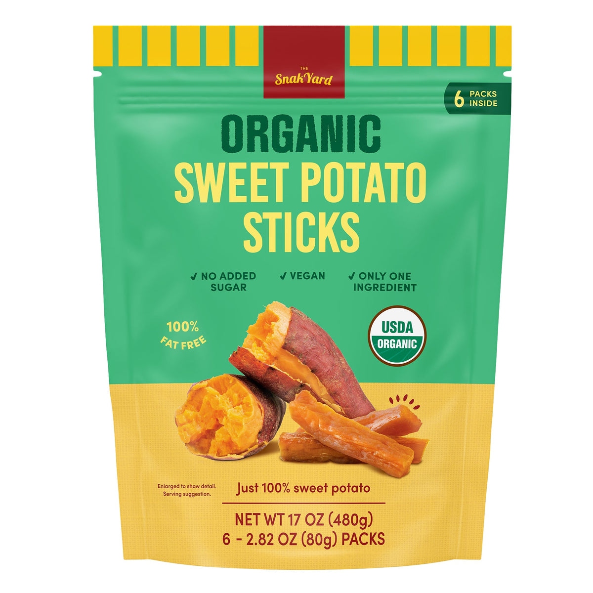 미국직구 The Snak Yard Organic Sweet Potato Sticks, 2.82 oz, 6 ct