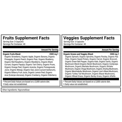 미국직구 영양제 Terra Kai Organics Juce Super Fruits & Veggies, 240 Capsules