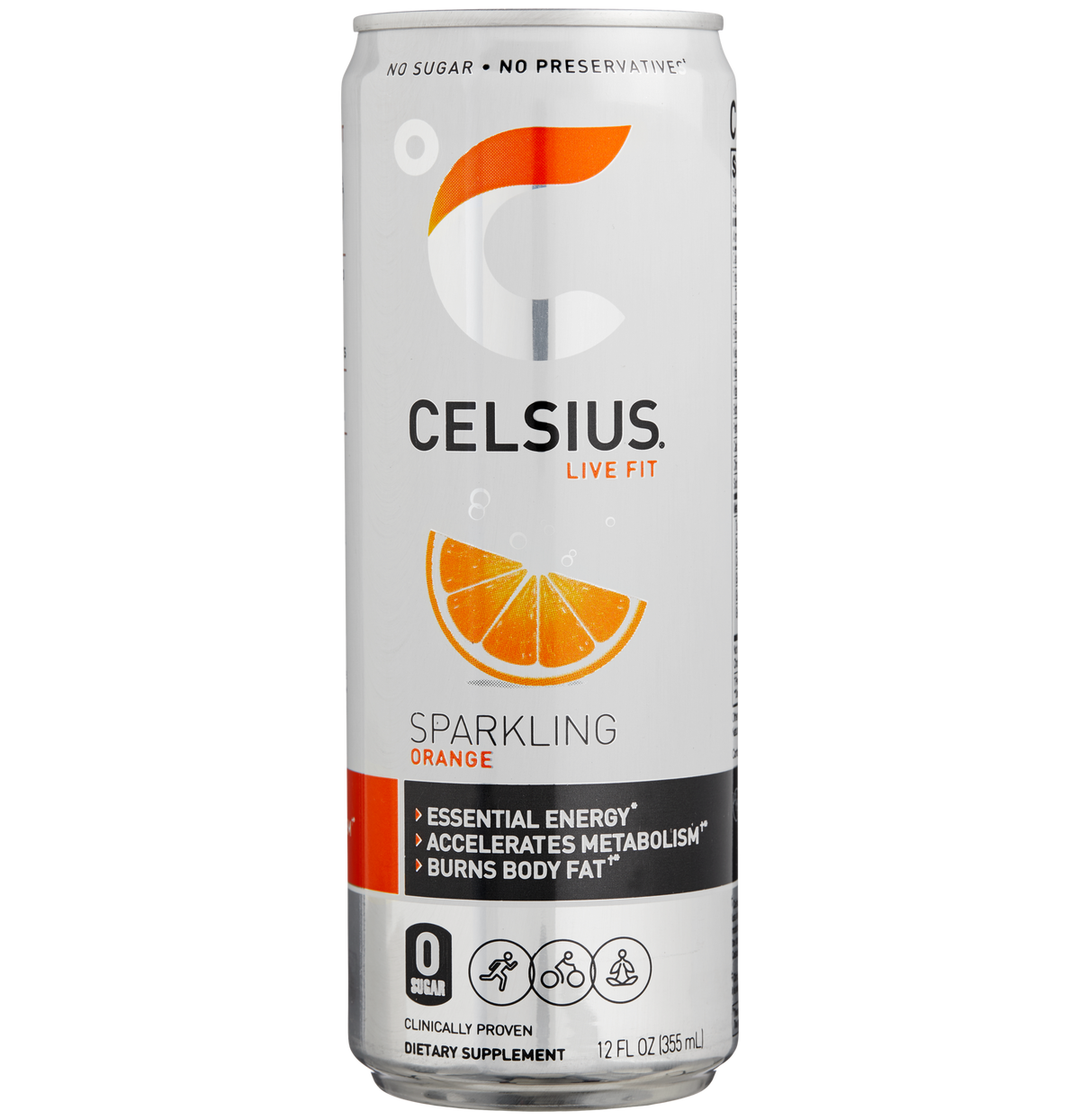 미국직구 CELSIUS Energy Drink, Sparkling Orange, 12 fl oz, 24 ct