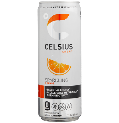 미국직구 CELSIUS Energy Drink, Sparkling Orange, 12 fl oz, 24 ct
