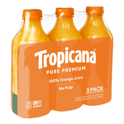 미국직구 Tropicana Pure Premium 100% Orange Juice, No Pulp, 46 fl oz, 3 ct