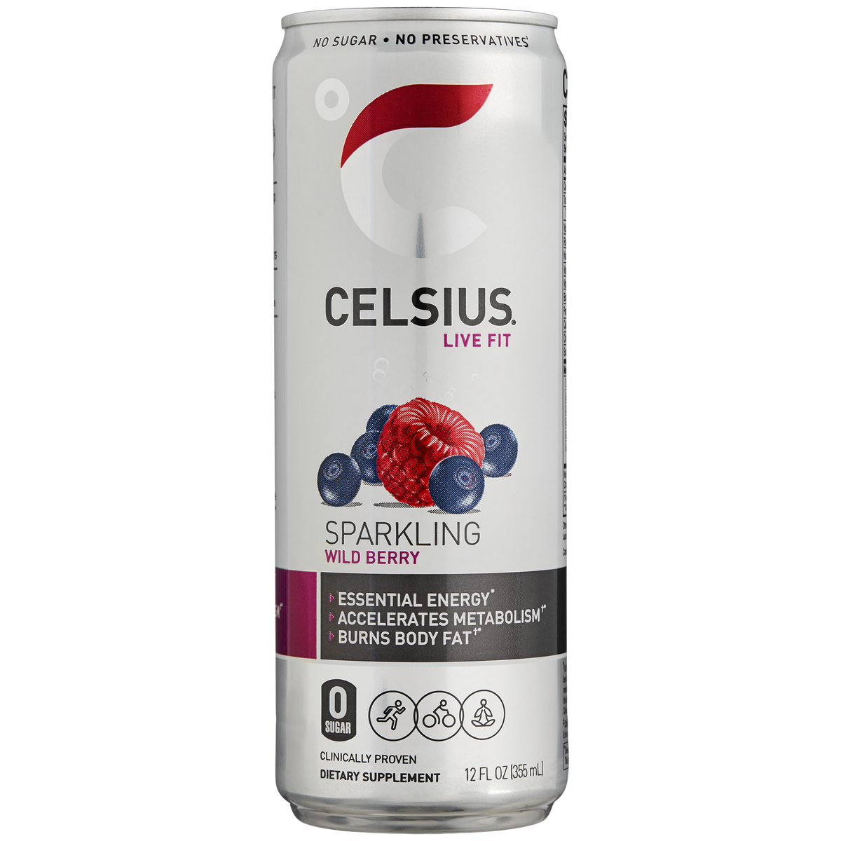 미국직구 CELSIUS Energy Drink, Sparkling Wild Berry, 12 fl oz, 24 ct