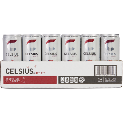 미국직구 CELSIUS Energy Drink, Sparkling Wild Berry, 12 fl oz, 24 ct