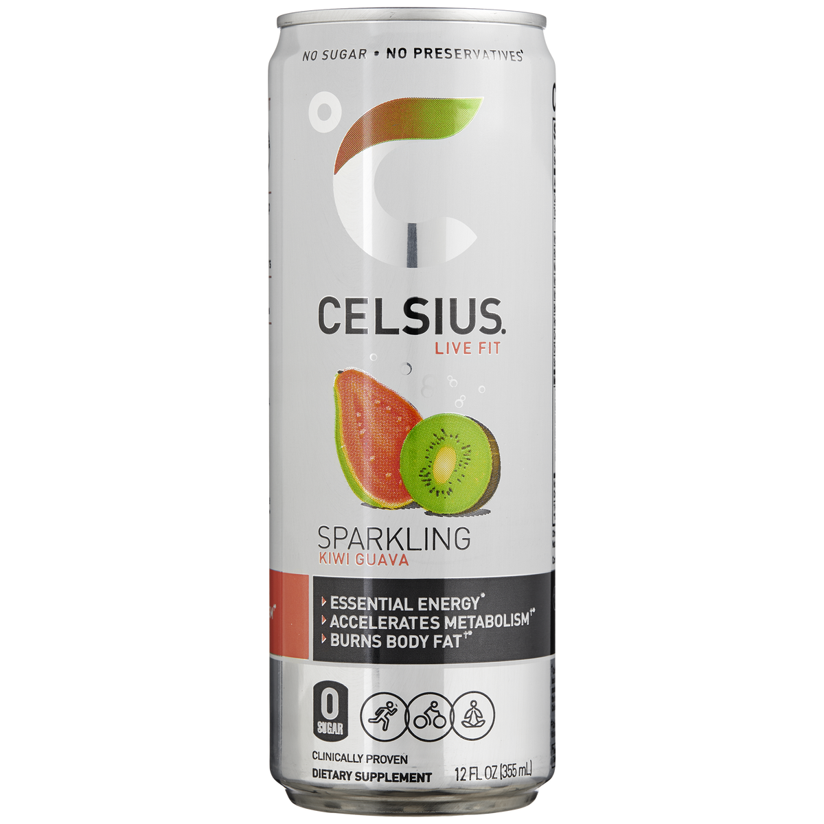 미국직구 CELSIUS Energy Drink, Sparkling Kiwi Guava, 12 fl oz, 24 ct