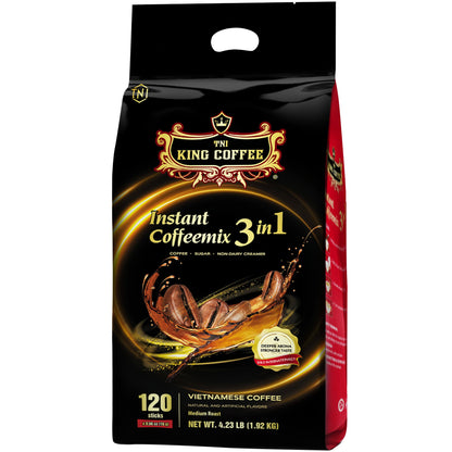미국직구 TNI King Coffee 3-in-1 Instant Coffeemix Sticks, Medium Roast, 0.56 oz, 120 ct