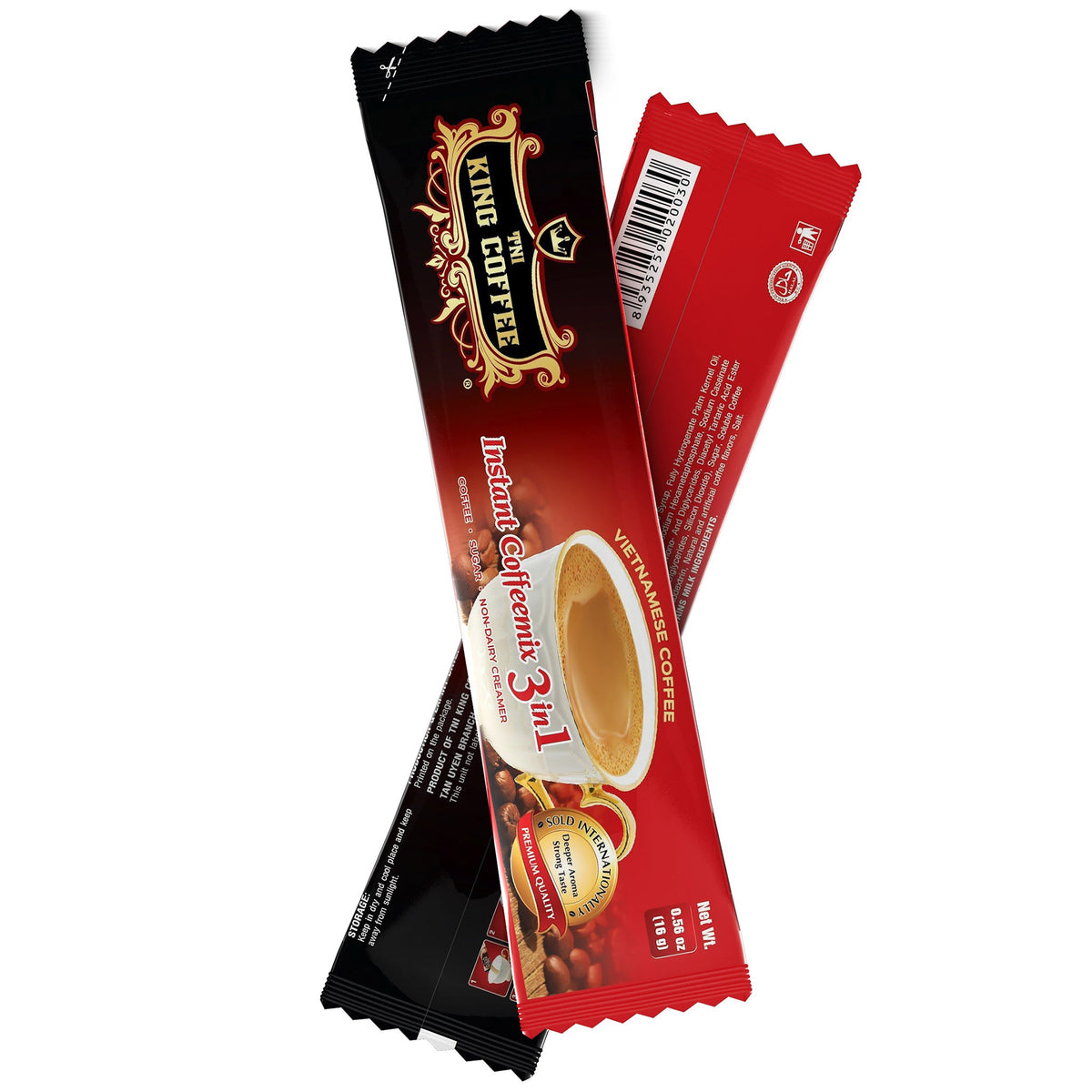 미국직구 TNI King Coffee 3-in-1 Instant Coffeemix Sticks, Medium Roast, 0.56 oz, 120 ct