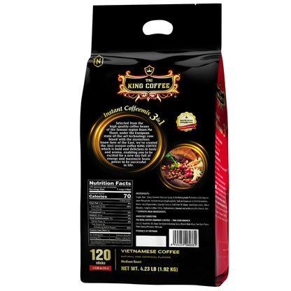 미국직구 TNI King Coffee 3-in-1 Instant Coffeemix Sticks, Medium Roast, 0.56 oz, 120 ct