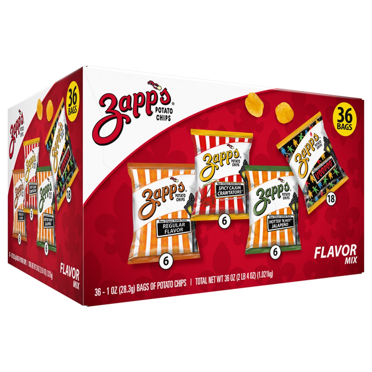 미국직구 Zapp's Potato Chips, Variety Pack, 1 oz, 36 ct