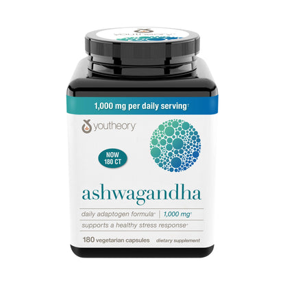 미국직구 유스테오리 아쉬와간다 youtheory Ashwagandha 1000 mg, 180 Vegetarian Capsules