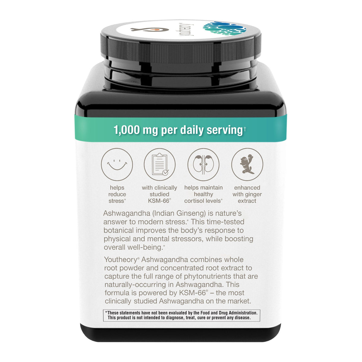 미국직구 유스테오리 아쉬와간다 youtheory Ashwagandha 1000 mg, 180 Vegetarian Capsules