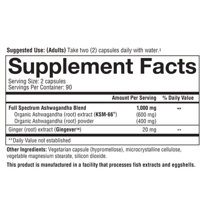 미국직구 유스테오리 아쉬와간다 youtheory Ashwagandha 1000 mg, 180 Vegetarian Capsules