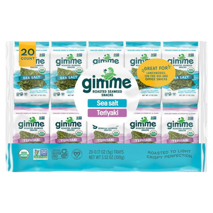 미국직구 gimMe Organic Roasted Seaweed Snack, Variety Pack, 0.17 oz, 24 ct