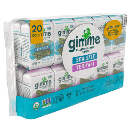 미국직구 gimMe Organic Roasted Seaweed Snack, Variety Pack, 0.17 oz, 24 ct