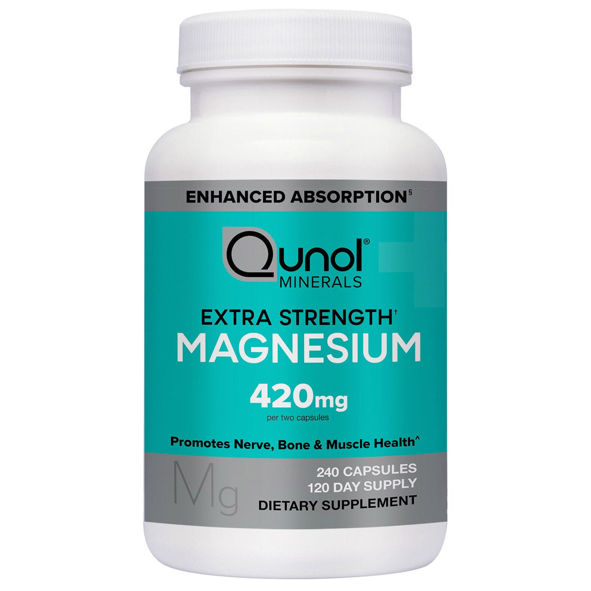 미국직구 큐놀 마그네슘 Qunol Extra Strength Magnesium 420 mg, 240 Capsules