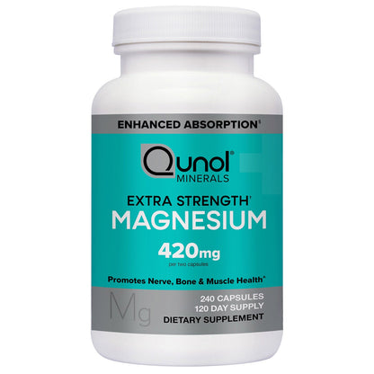 미국직구 큐놀 마그네슘 Qunol Extra Strength Magnesium 420 mg, 240 Capsules