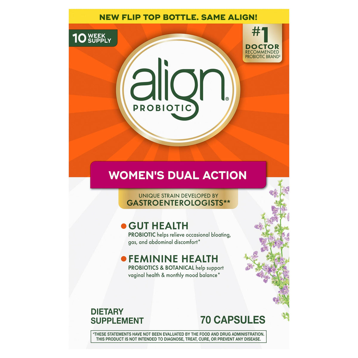 미국직구 얼라인 유산균 align Women's Dual Action Probiotic Supplement, 70 Capsules
