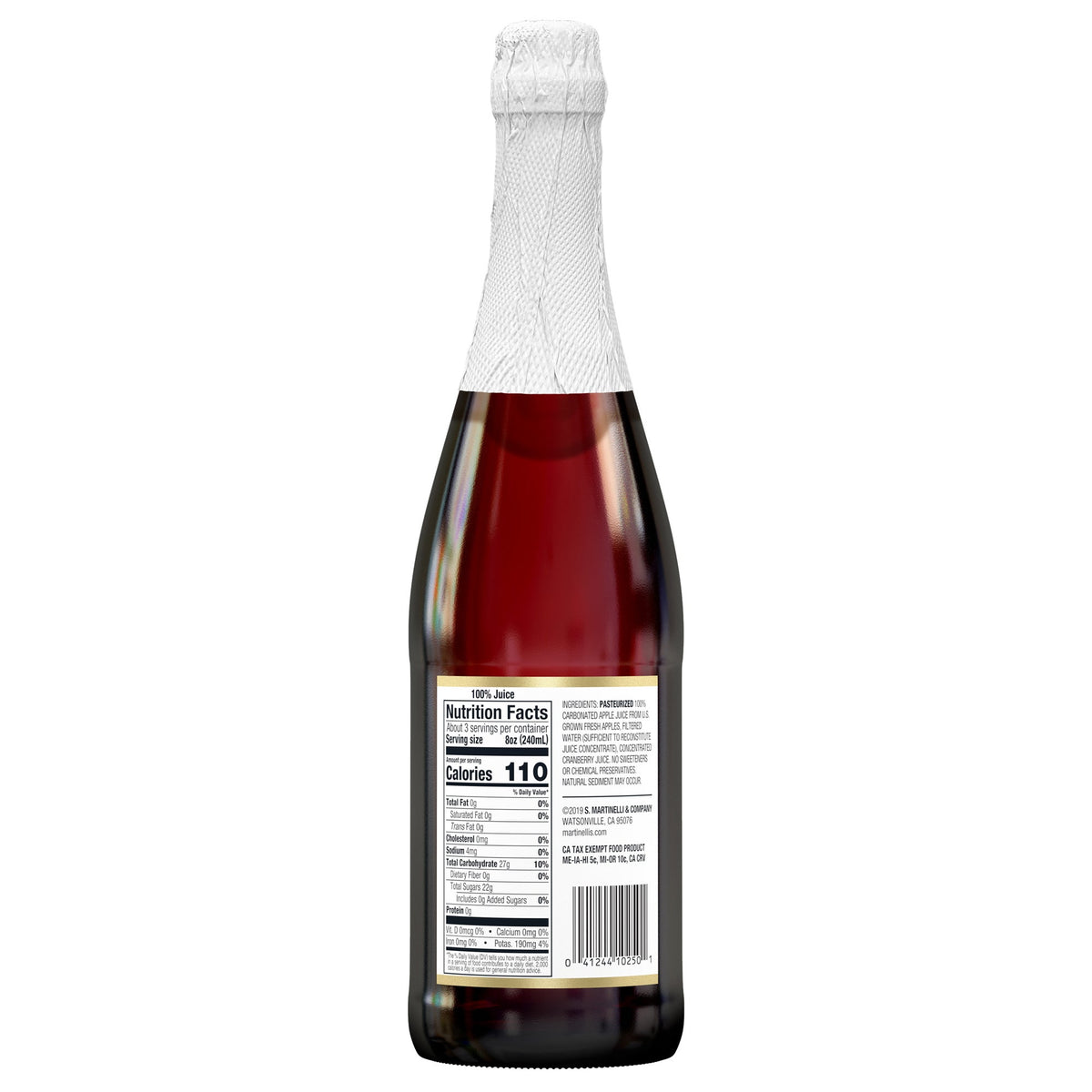 미국직구 Martinelli's Sparkling Apple Cranberry Juice, 25.4 fl oz, 3 ct