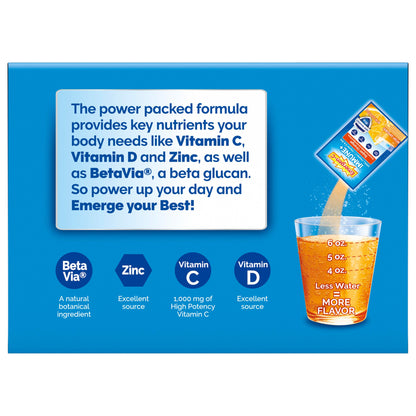 미국직구 이머전씨 비타민C Emergen-C Immune+ 1000 mg Vitamin C + Vitamin D & Zinc, 90 Packets