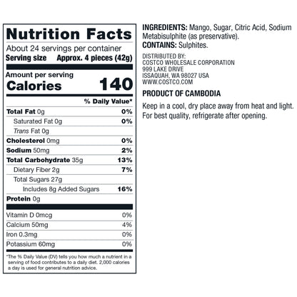미국직구 Kirkland Signature Dried Mangoes, Sweetened, 35 oz