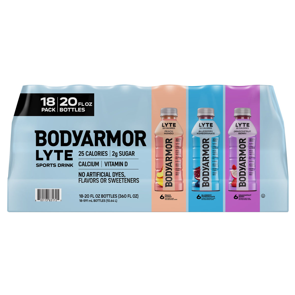 미국직구 BODYARMOR LYTE Sports Drink, Variety Pack, 20 fl oz, 18 ct