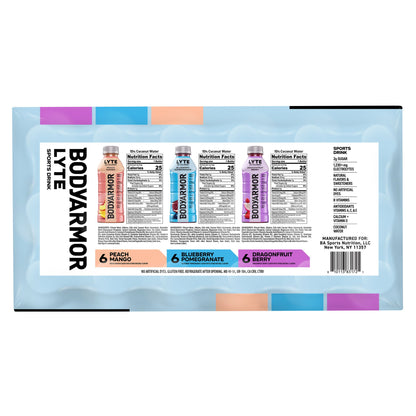 미국직구 BODYARMOR LYTE Sports Drink, Variety Pack, 20 fl oz, 18 ct