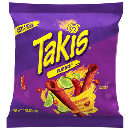 미국직구 타키스 Fuego Rolled Tortilla Chips, Hot Chili Pepper and Lime, 1 oz, 50 ct