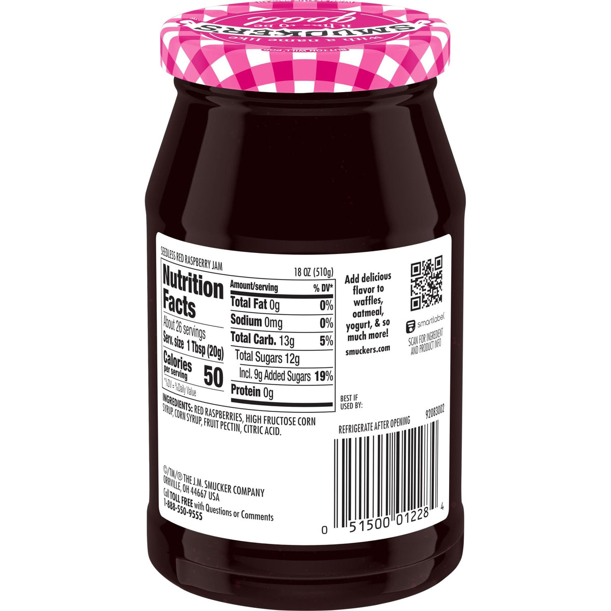 미국직구 Smucker’s Seedless Red Raspberry Jam, 18 oz Jar