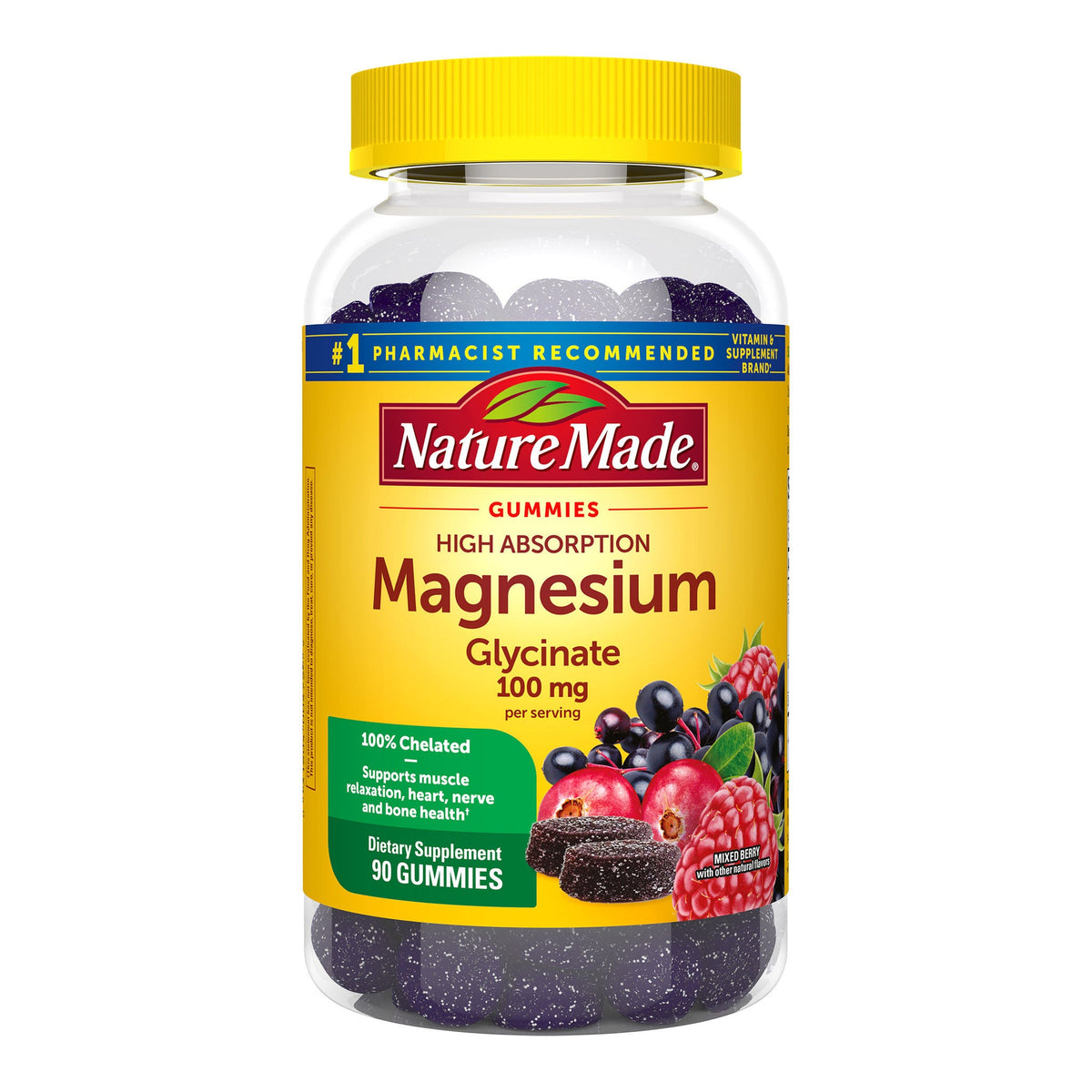 미국직구 네이처메이드 마그네슘 Nature Made Magnesium Glycinate 100 mg Gummies, 90 Gummies