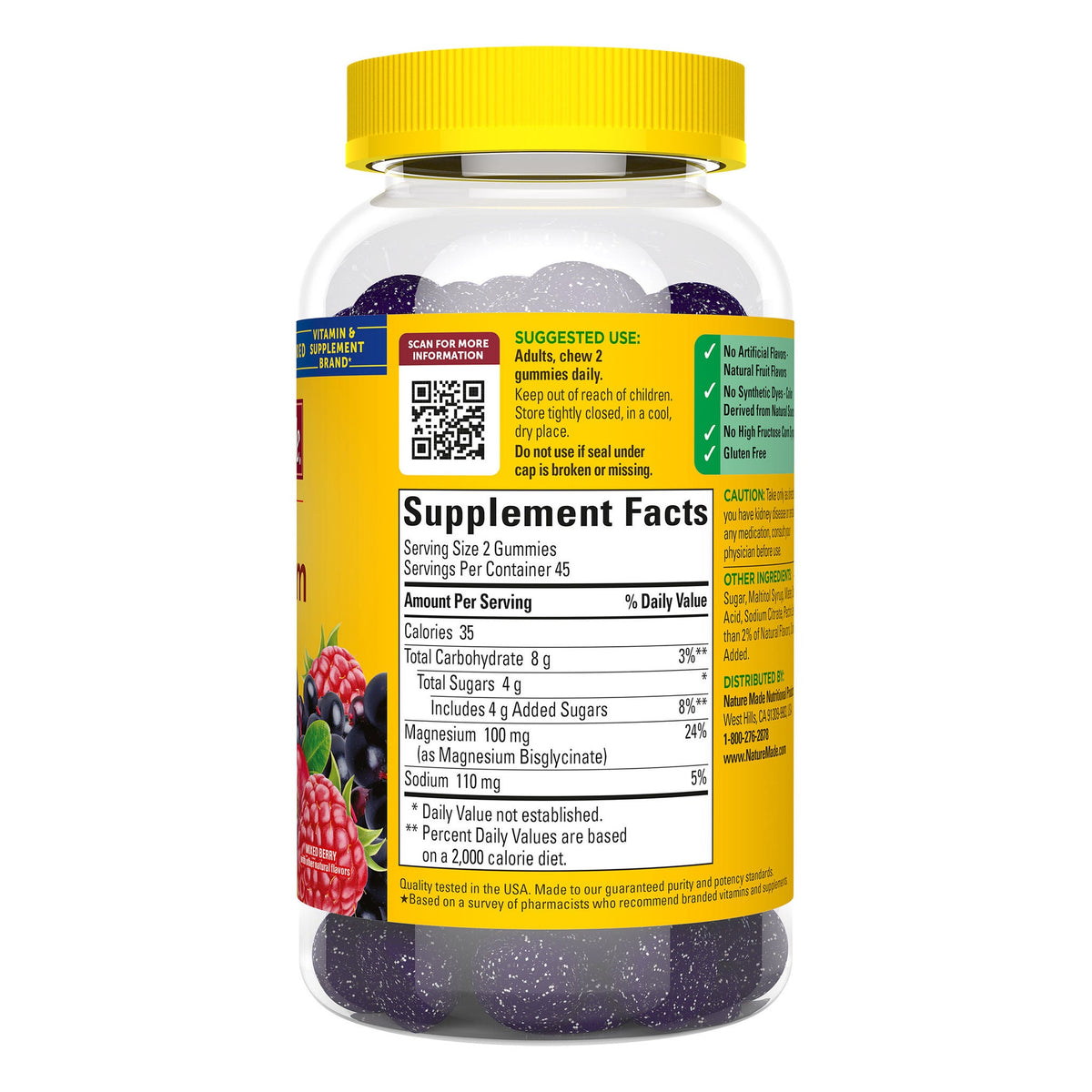 미국직구 네이처메이드 마그네슘 Nature Made Magnesium Glycinate 100 mg Gummies, 90 Gummies