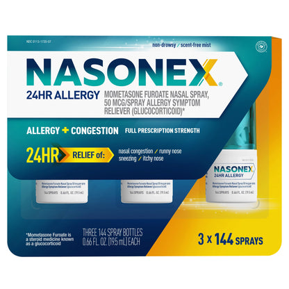 미국직구 나소넥스 생활건강 Nasonex 24 Hour Non-Drowsy Nasal Spray, 432 Sprays