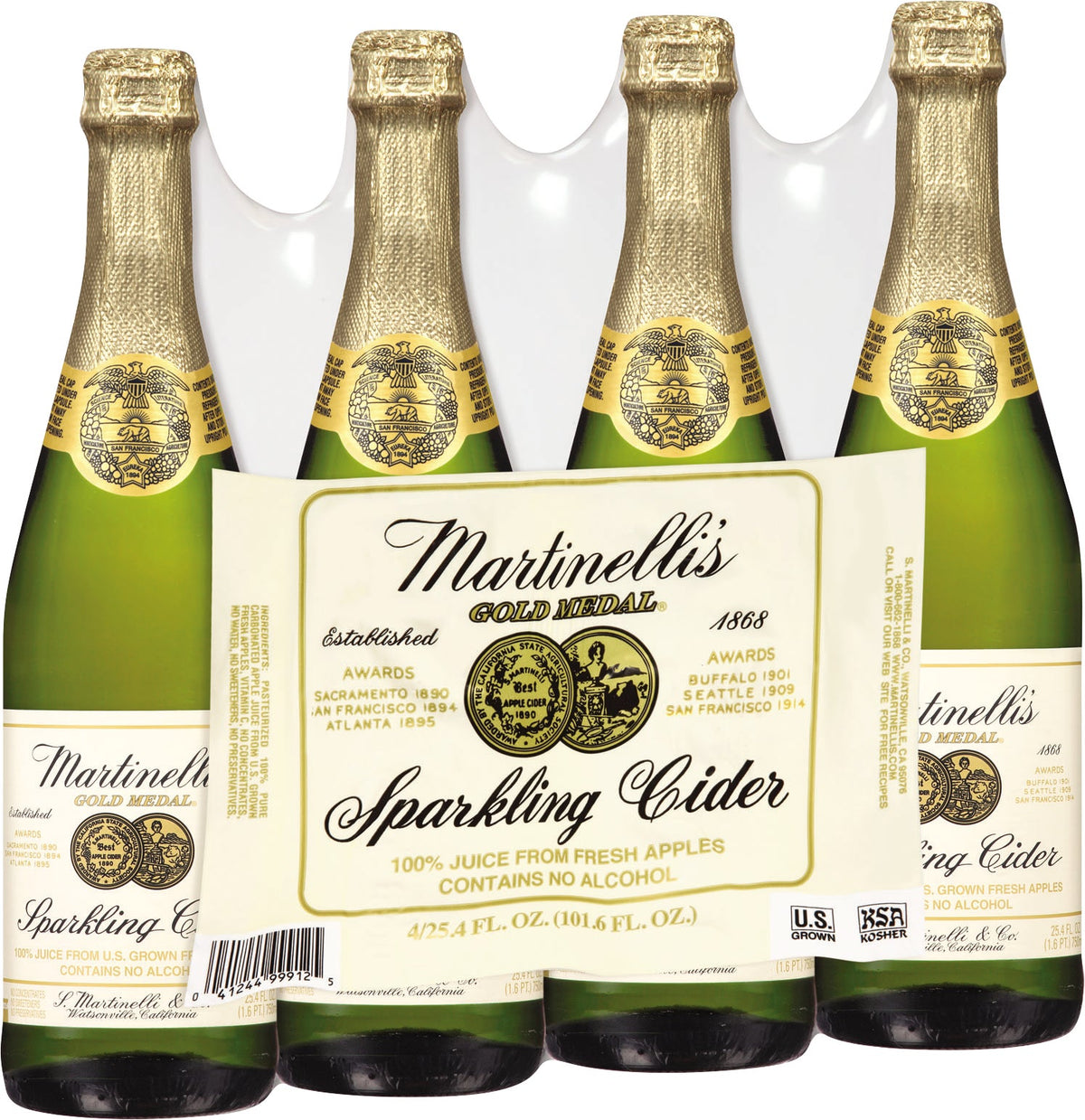 미국직구 Martinelli's Sparkling Cider, Apple, 25.4 fl oz, 4 ct