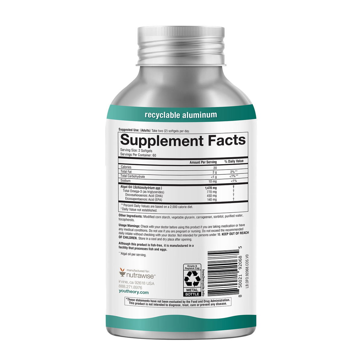 미국직구 유스테오리 영양제 youtheory Ocean Friendly Omega, 120 Softgels