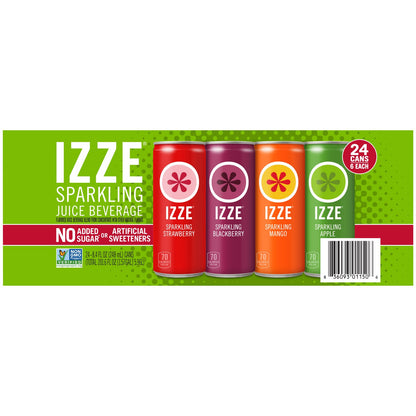 미국직구 IZZE Sparkling Juice Beverage, Variety Pack, 8.4 fl oz, 24 ct