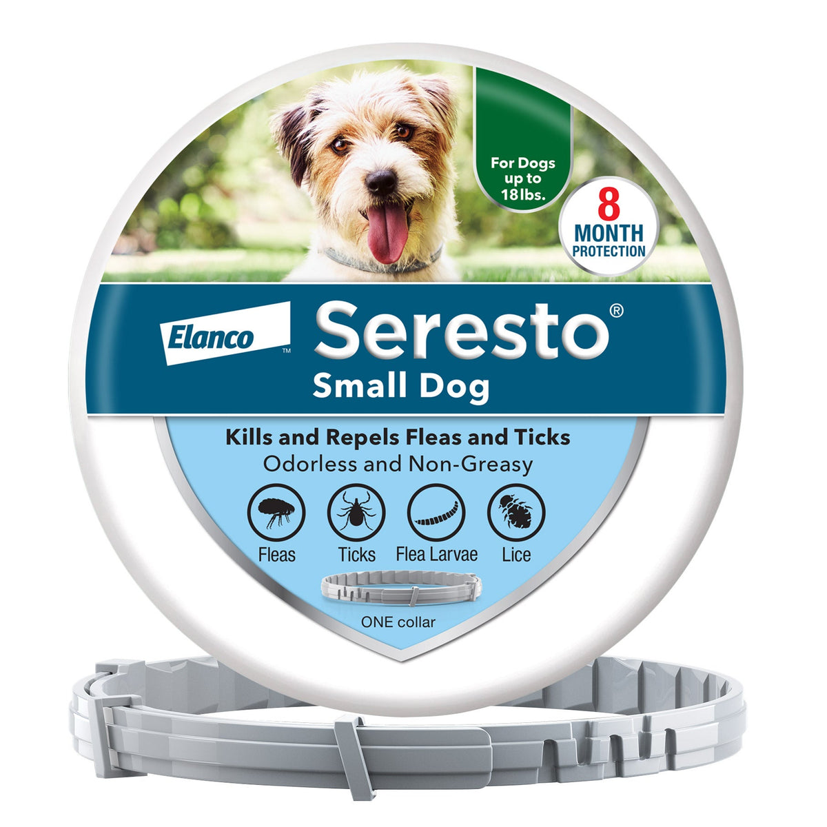 미국직구 강아지 하네스·리드줄 Seresto Flea and Tick Collar for Dogs up to 18 lbs, 8 Month Prevention