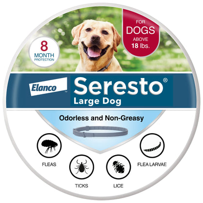 미국직구 강아지 하네스·리드줄 Seresto Flea and Tick Collar for Dogs over 18 lbs, 8 Month Prevention