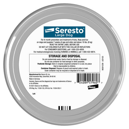 미국직구 강아지 하네스·리드줄 Seresto Flea and Tick Collar for Dogs over 18 lbs, 8 Month Prevention