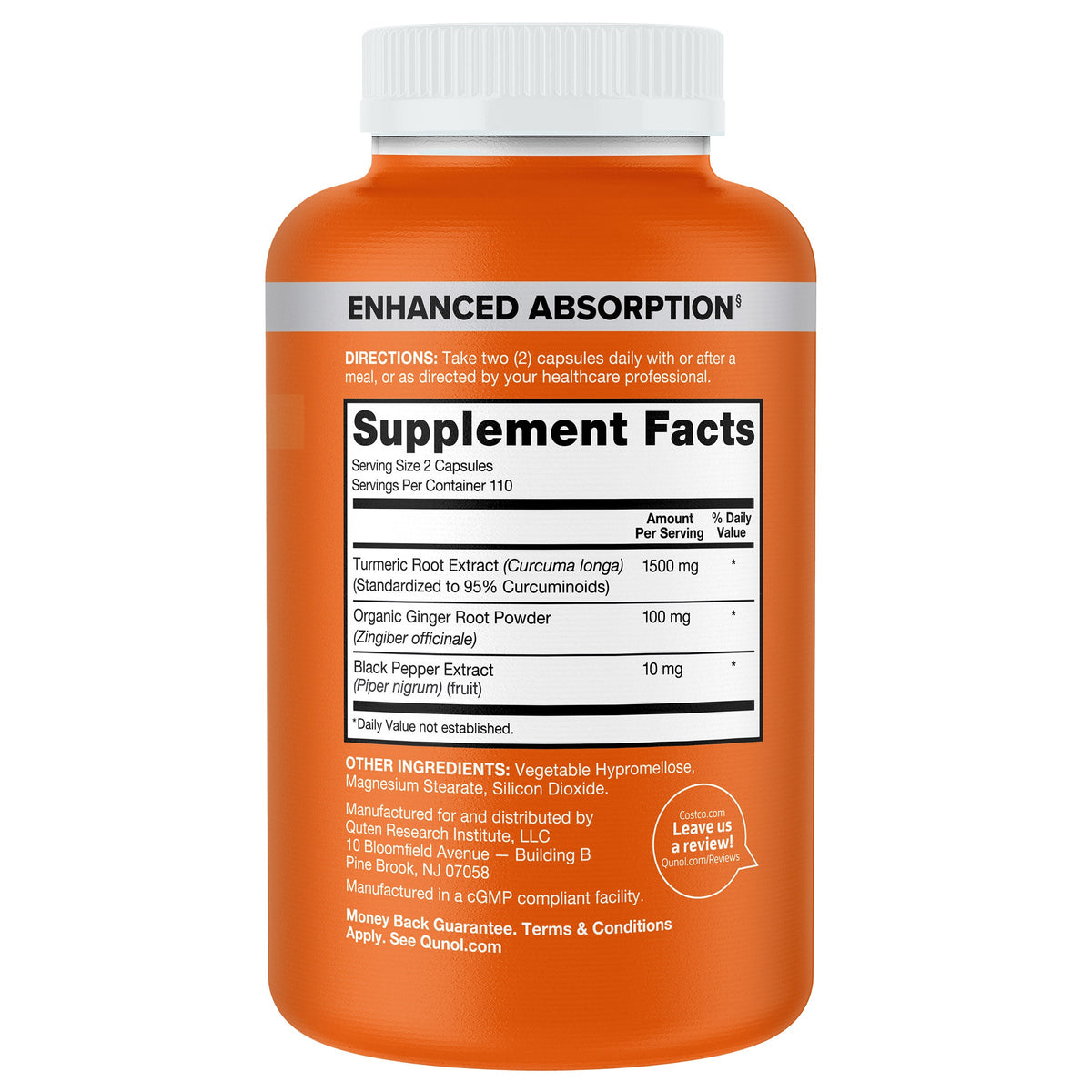 미국직구 큐놀 커큐민 Qunol Turmeric 1500 mg, 220 Capsules