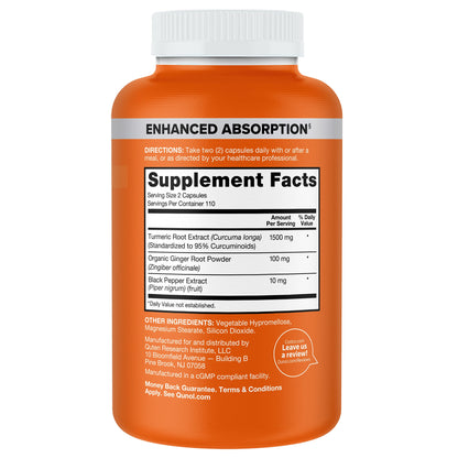 미국직구 큐놀 커큐민 Qunol Turmeric 1500 mg, 220 Capsules