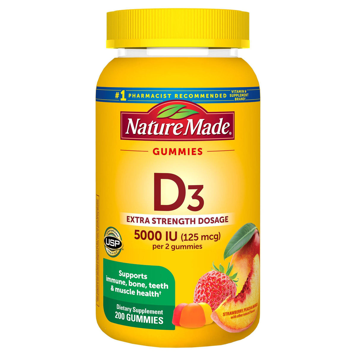 미국직구 네이처메이드 비타민D Nature Made Extra Strength Vitamin D3 125 mcg, 200 Gummies