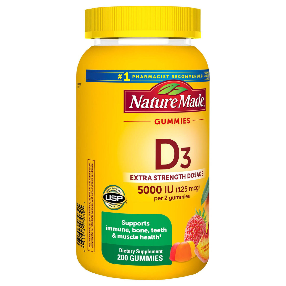 미국직구 네이처메이드 비타민D Nature Made Extra Strength Vitamin D3 125 mcg, 200 Gummies