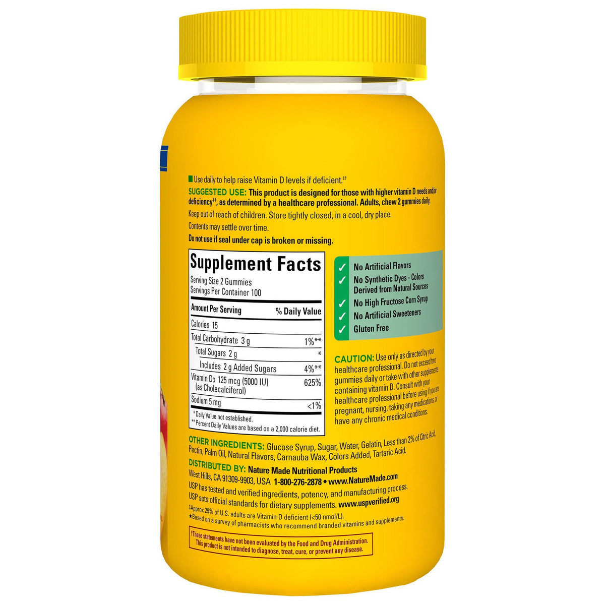 미국직구 네이처메이드 비타민D Nature Made Extra Strength Vitamin D3 125 mcg, 200 Gummies