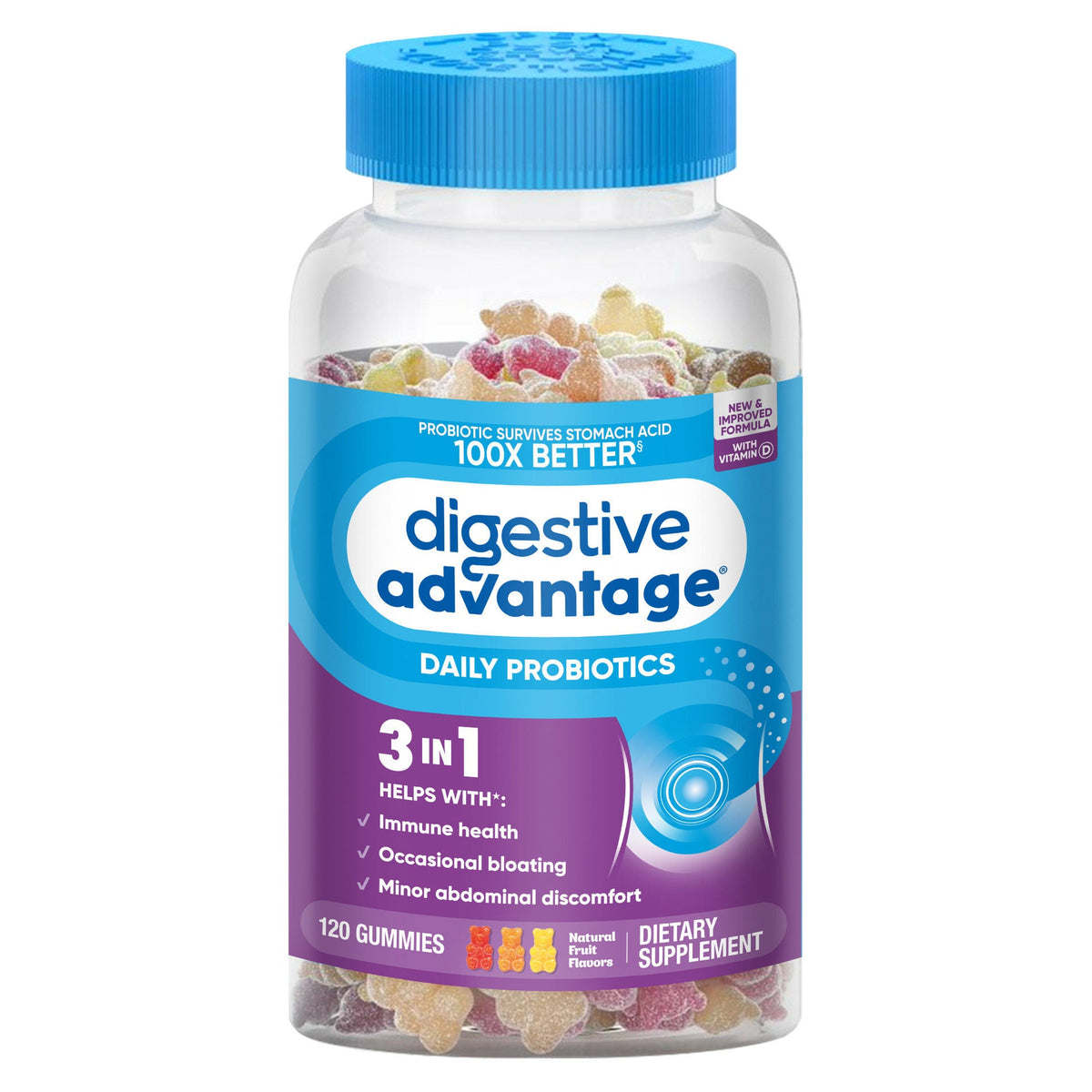 미국직구 다이제스티브 어드밴티지 유산균 Digestive Advantage Probiotic, 120 Gummies