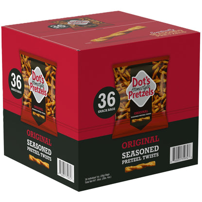 미국직구 Dot's Homestyle Pretzels, Original Seasoned Pretzel Twists, 1 oz, 36 ct