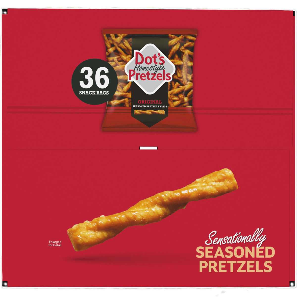 미국직구 Dot's Homestyle Pretzels, Original Seasoned Pretzel Twists, 1 oz, 36 ct